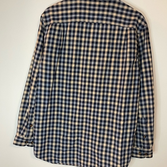 Carhartt Navy and Cream Plaid relaxed fit Button Down Shirt size medium - Picture 5 of 7